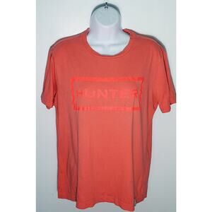 Hunter Womens 100% Cotton Coral Logo Tshirt Size Medium Quality Equestrian Farm
